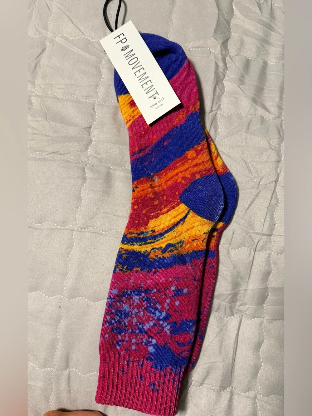 FreePeople Movement Vibrant Splatter Surge Ribbed Knit Crew Length